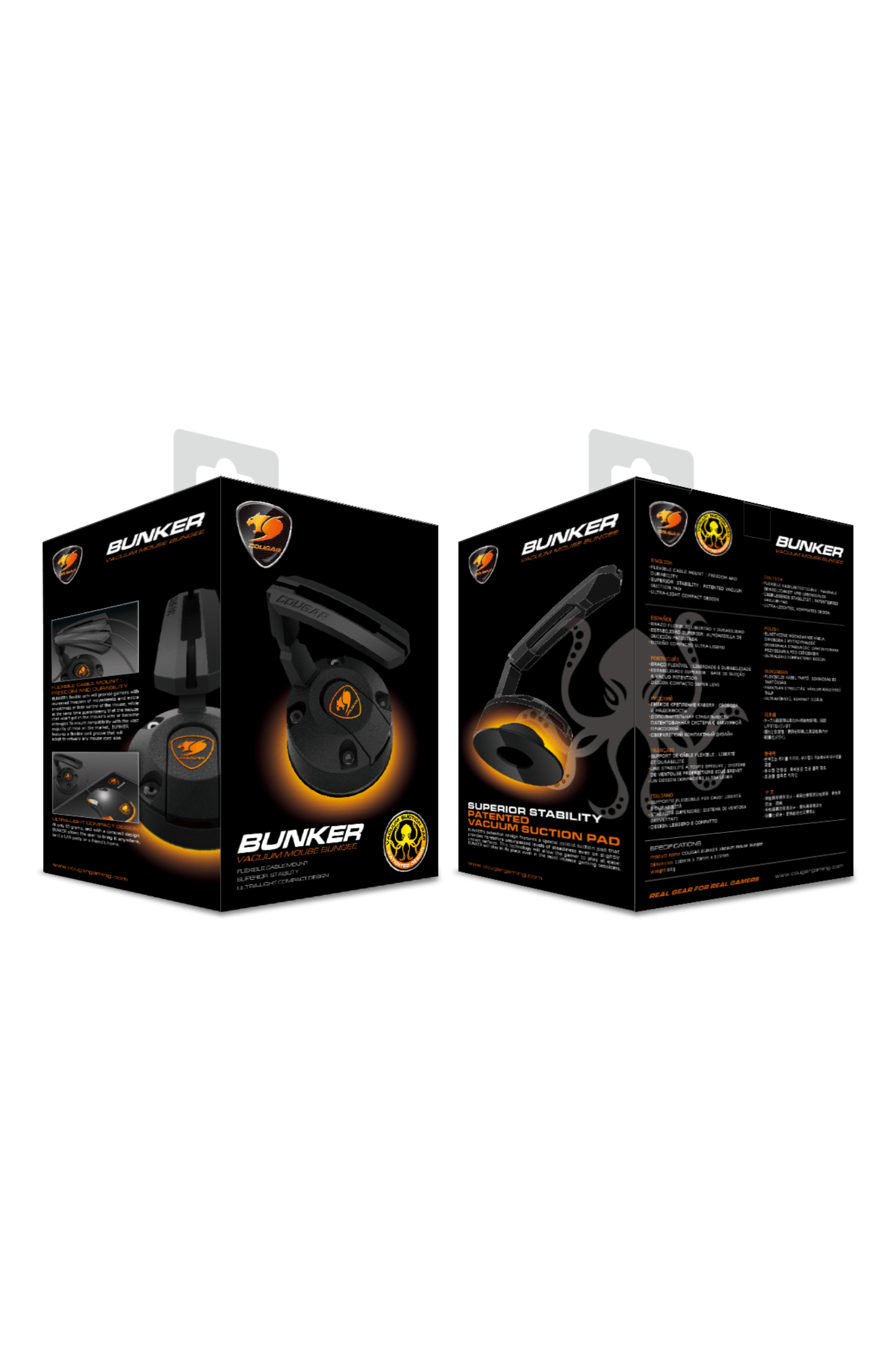 SUPPORT CASQUE BUNKER S RGB AVEC VENTOUSE NOIR