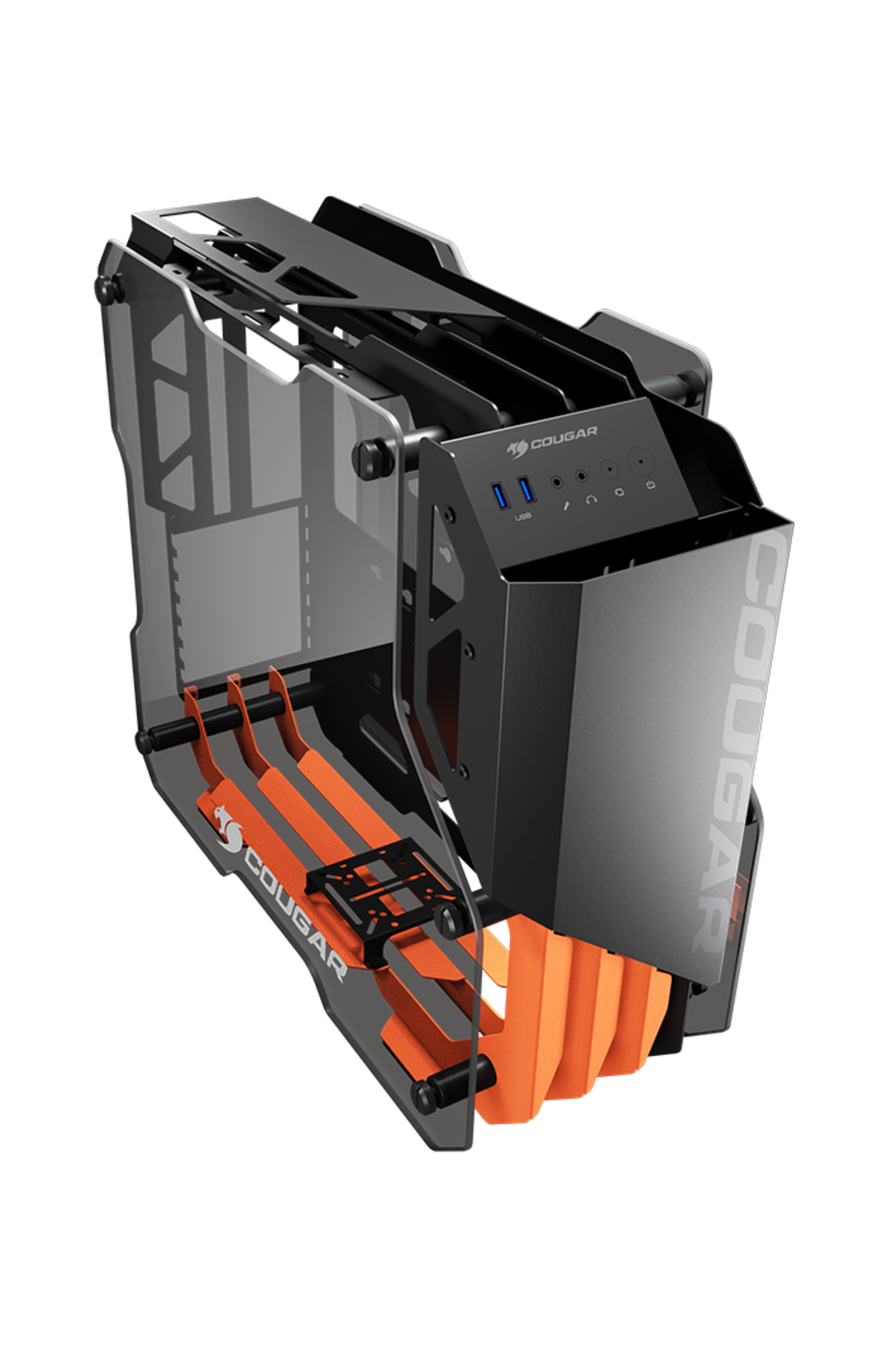 Boîtier PC gamer avec panneau en verre trempé et multiples ports d'entrée/sortie